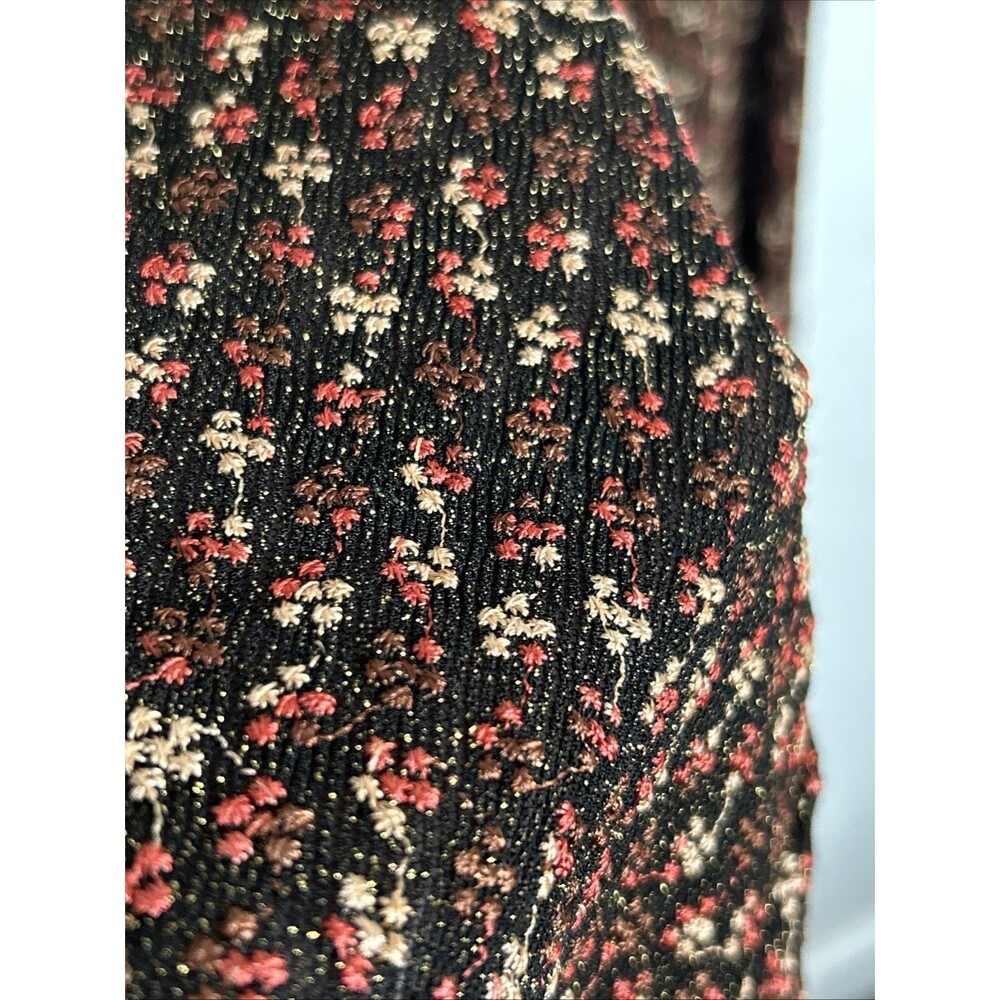 Free People Metallic Floral Embroidered Flare Pull On Pants XS Boho Festival - Picture 3 of 7